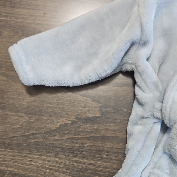 Hudson Baby Elephant Hooded Baby Robe 0-9M Gray with Pink Bow - Picture 4 of 9